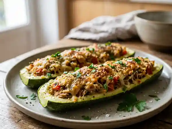 Courgettes Farcies au Thon : Recette Facile et Savoureuse - Photo de présentation