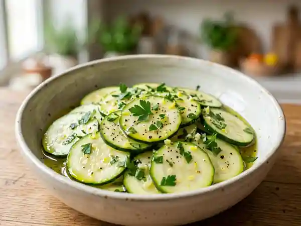 Courgettes fondantes au citron et ail - Photo de présentation