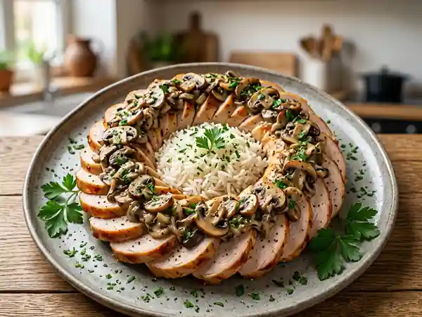 Couronne de dinde crémeuse aux champignons - Photo de présentation