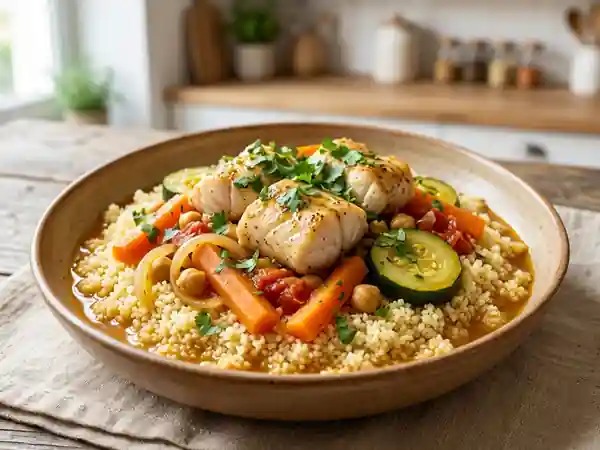 Couscous de lotte perlé aux épices - Photo de présentation