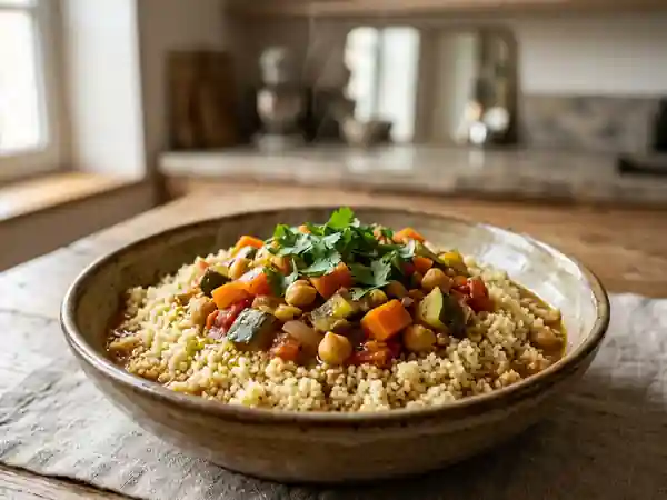 Couscous aux légumes fondants et épices - Photo de présentation