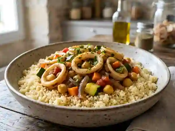 Couscous Iodé aux Calamars et Épices Douces - Photo de présentation