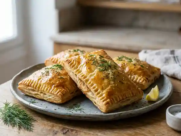Coussins de saumon croustillants au fromage frais - Photo de présentation