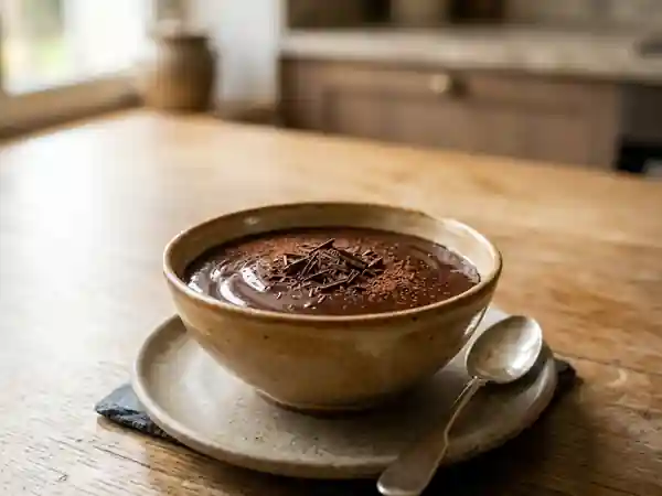 Crème anglaise onctueuse au chocolat noir - Photo de présentation