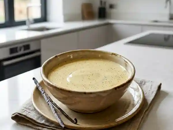 Crème anglaise onctueuse et délicate maison - Photo de présentation