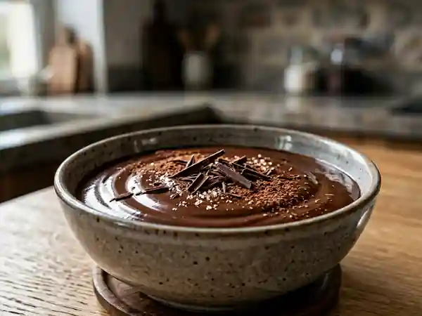 Crème fondante au chocolat noir - Photo de présentation