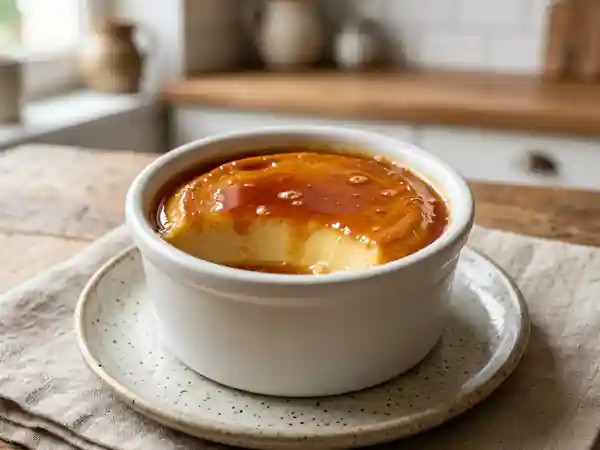 Crème aux œufs onctueuse au caramel maison - Photo de présentation