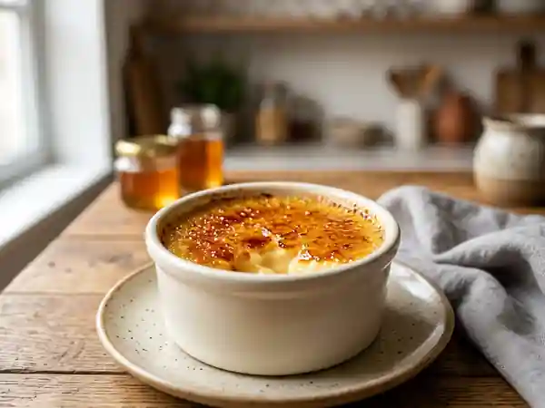 Crème brûlée au miel onctueuse et gourmande - Photo de présentation
