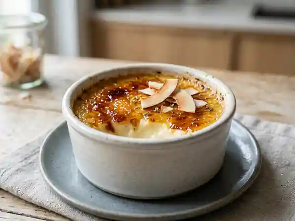 Crème brûlée exotique à la noix de coco : dessert gourmand et facile - Photo de présentation