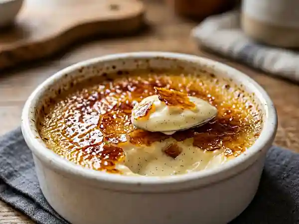 Crème brûlée fondante à la vanille - Photo de présentation