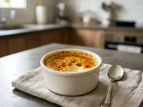 Crème brûlée légère au parfum vanillé - Photo de présentation