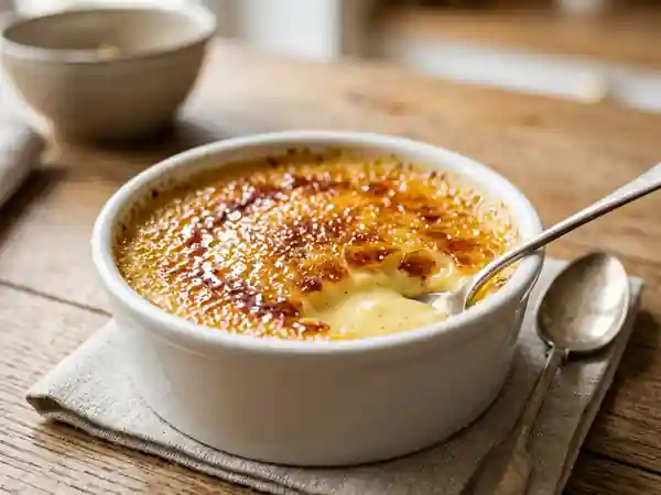 Crème brûlée onctueuse à la vanille - Photo de présentation