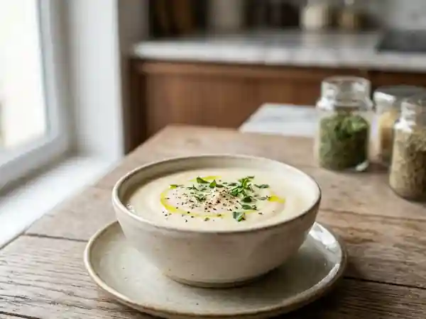 Crème d'ail onctueuse sans crème : recette facile et saine - Photo de présentation