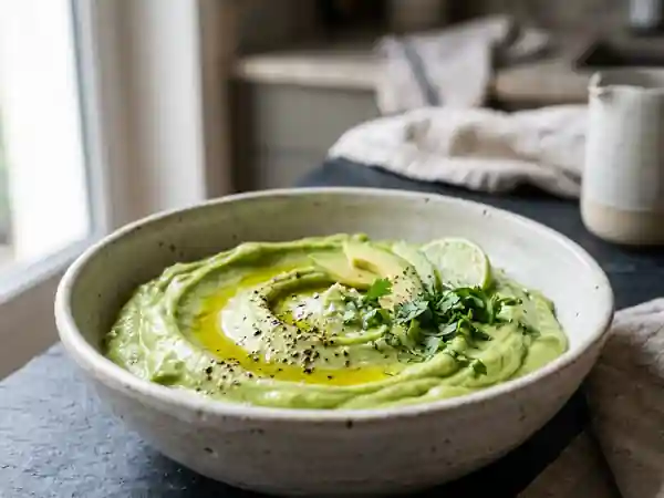 Crème d'avocat onctueuse au yaourt frais - Photo de présentation