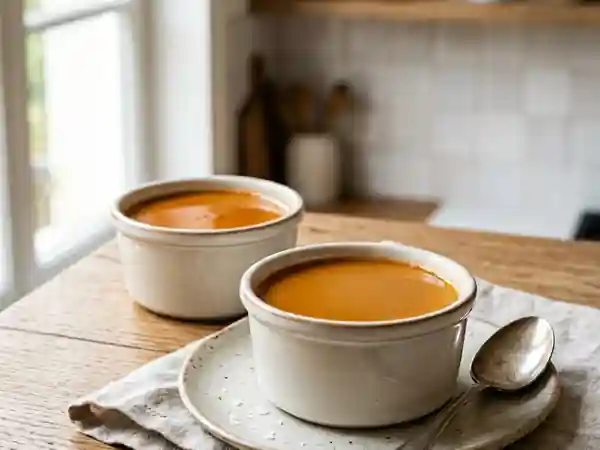 Crème fondante au caramel beurre noisette - Photo de présentation