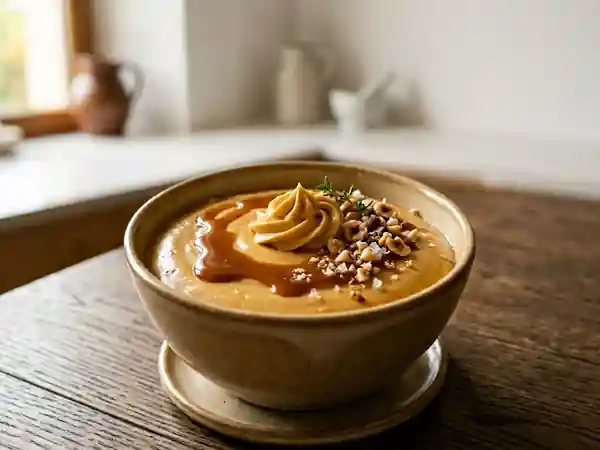Crème mousseline onctueuse au caramel maison - Photo de présentation