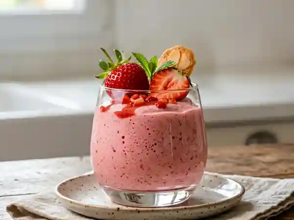 Crème mousseuse à la fraise légère et gourmande - Photo de présentation