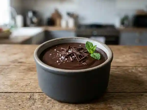 Crème fondante au chocolat noir - Photo de présentation
