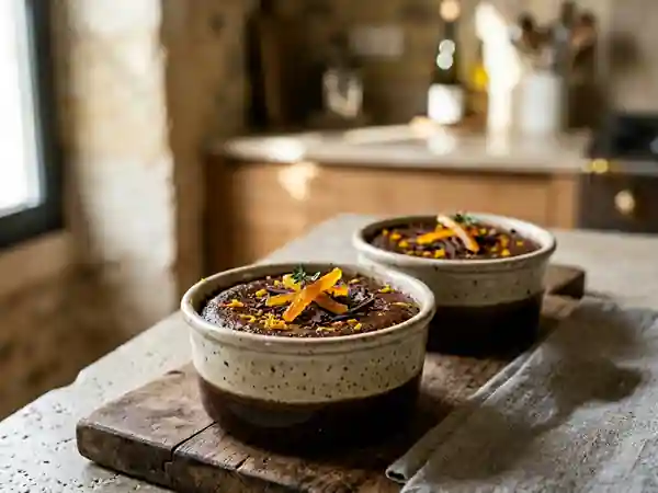 Crème onctueuse au chocolat noir et orange - Photo de présentation