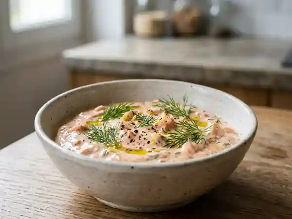 Crème onctueuse au saumon frais : recette facile et gourmande - Photo de présentation