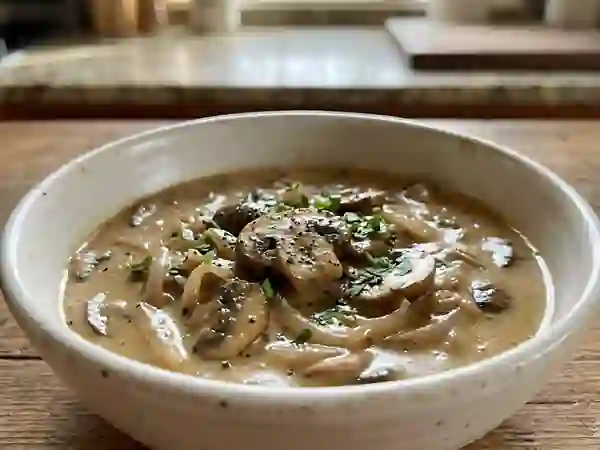 Crème Onctueuse aux Champignons et Échalotes - Photo de présentation