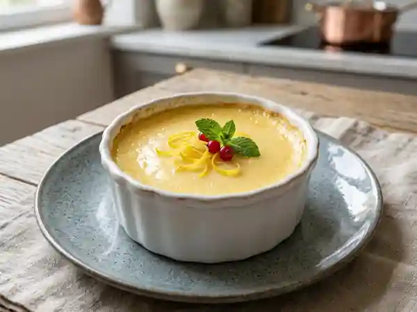 Crème fondante aux œufs et citron frais - Photo de présentation