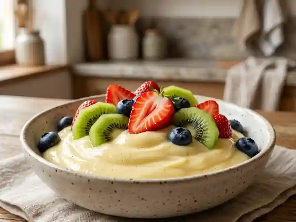 Crème pâtissière onctueuse et fruits frais - Photo de présentation