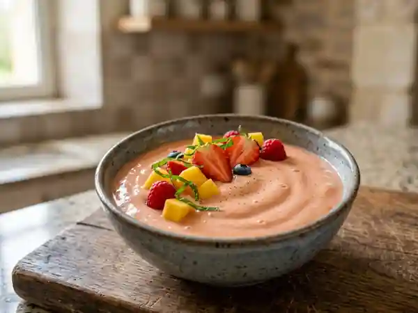 Crème veloutée aux fruits frais : dessert onctueux et gourmand - Photo de présentation