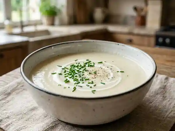 Crème Vichyssoise onctueuse et rafraîchissante - Photo de présentation
