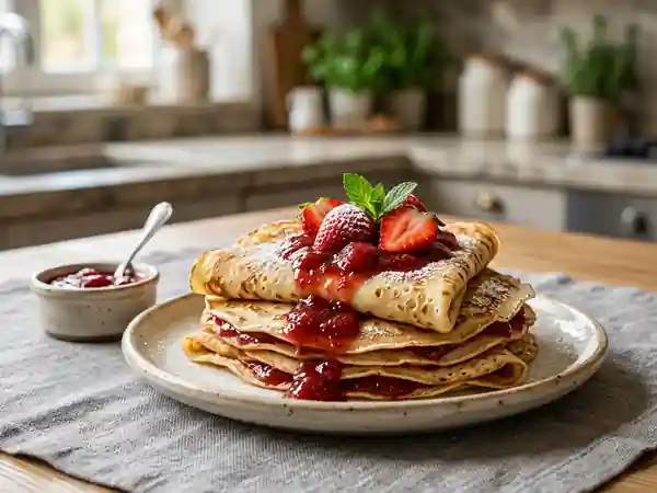 Crêpes Dorées et Fondantes à la Fraise - Photo de présentation