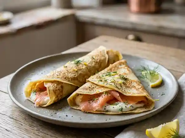 Crêpes au saumon fumé gourmandes et faciles - Photo de présentation