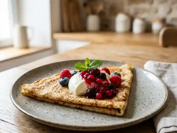 Crêpes moelleuses au contraste chaud-froid - Photo de présentation