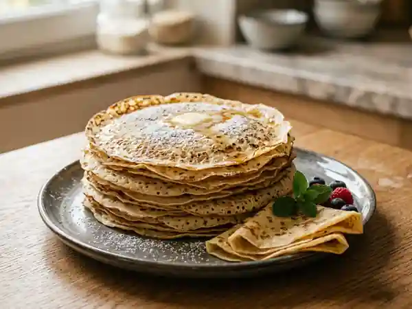 Crêpes fines et fondantes au beurre - Photo de présentation