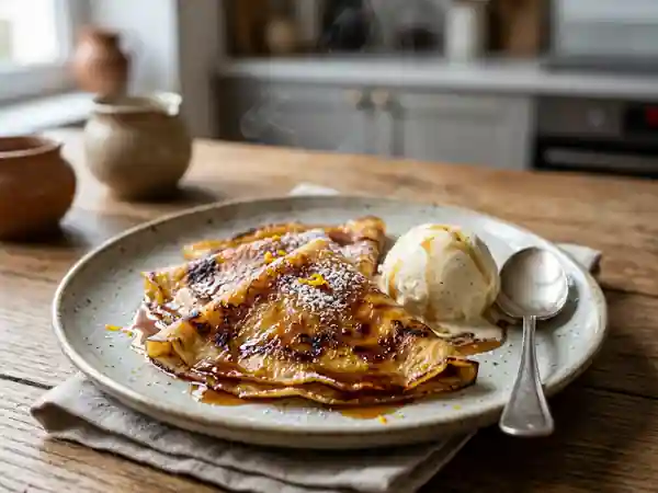 Crêpes flambées au rhum : dessert gourmand et facile à réaliser - Photo de présentation