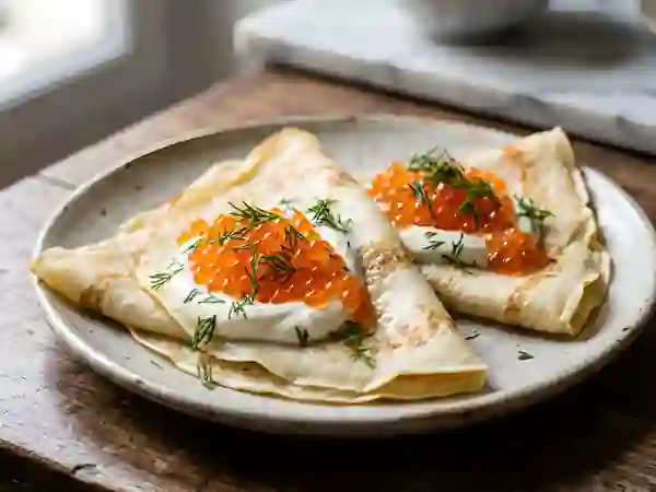 Crêpes aux perles de saumon - Photo de présentation