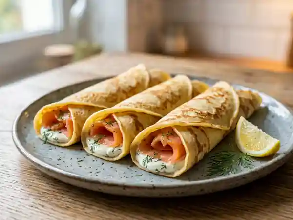 Crêpes Moelleuses au Saumon et Aneth - Photo de présentation