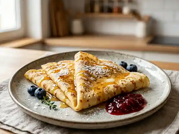 Crêpes moelleuses et gourmandes pour une personne - Photo de présentation