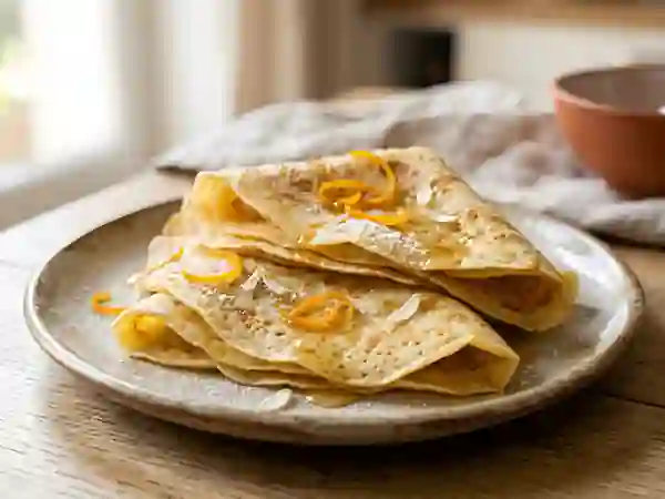 Crêpes parfumées à la fleur d'oranger - Photo de présentation