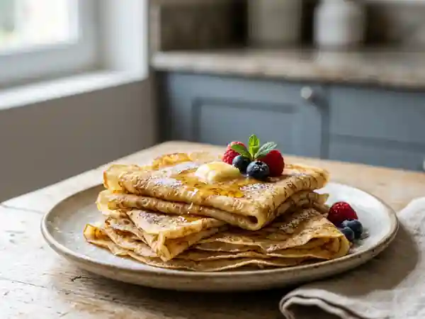 Crêpes vonnassiennes moelleuses et dorées - Photo de présentation
