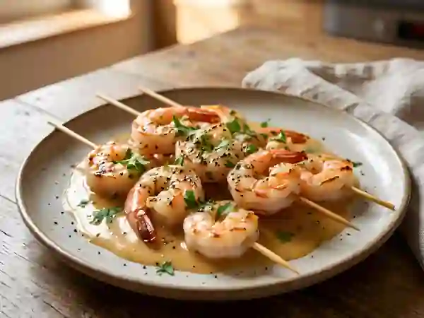 Crevettes Grillées et Sauce Cognac Onctueuse - Photo de présentation