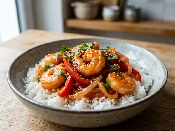 Crevettes Laquées à la Sauce Aigre-Douce - Photo de présentation