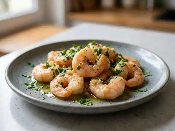 Crevettes sautées à l'ail faciles et rapides - Photo de présentation