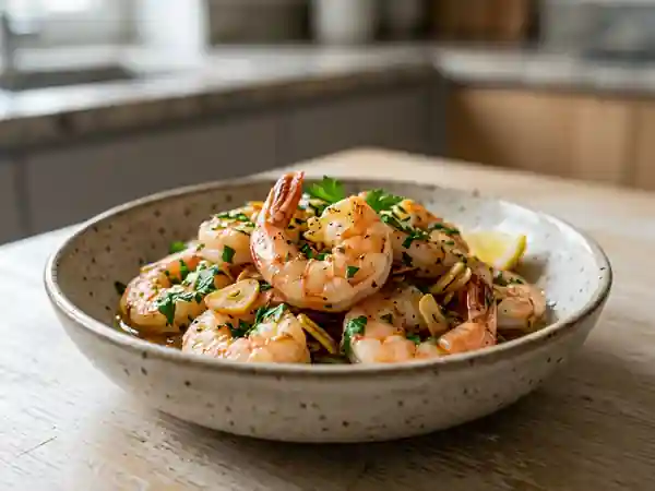Crevettes sautées à l'ail : recette savoureuse et rapide - Photo de présentation