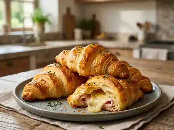 Croissants au jambon express : recette rapide et gourmande - Photo de présentation