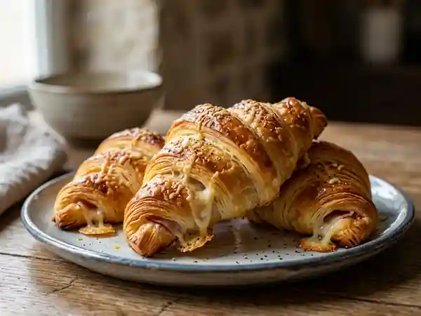 Croissants au jambon maison : recette facile et gourmande - Photo de présentation