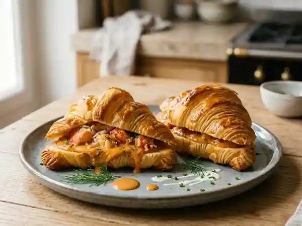 Croissants feuilletés au homard et bisque onctueuse - Photo de présentation