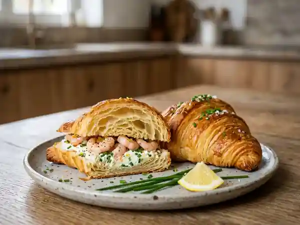 Croissants feuilletés crevettes et ciboulette - Photo de présentation