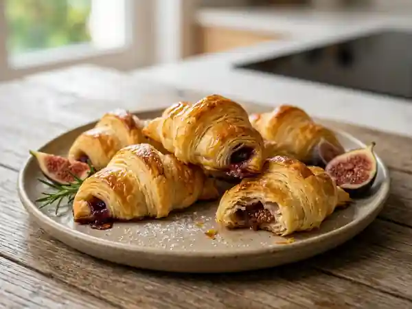 Croissants feuilletés aux figues rôties - Photo de présentation