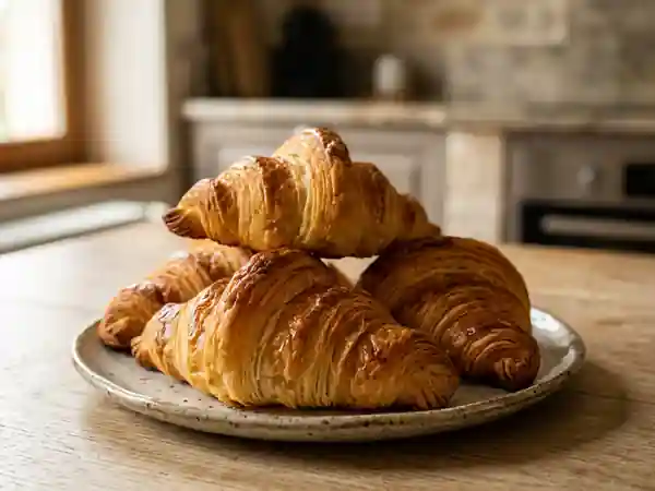 Croissants pur beurre au feuilletage aérien - Photo de présentation