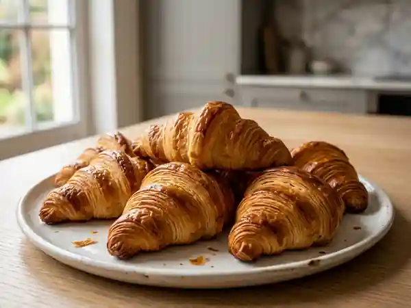Croissants pur beurre croustillants et feuilletés - Photo de présentation